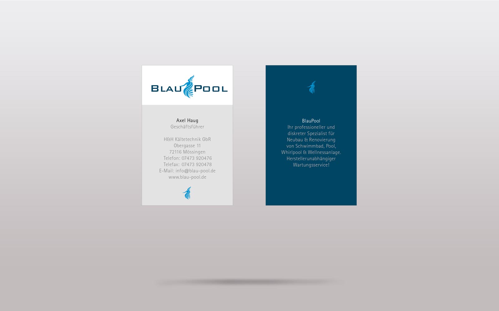 Portfolio Print BlauPool Visitenkarte